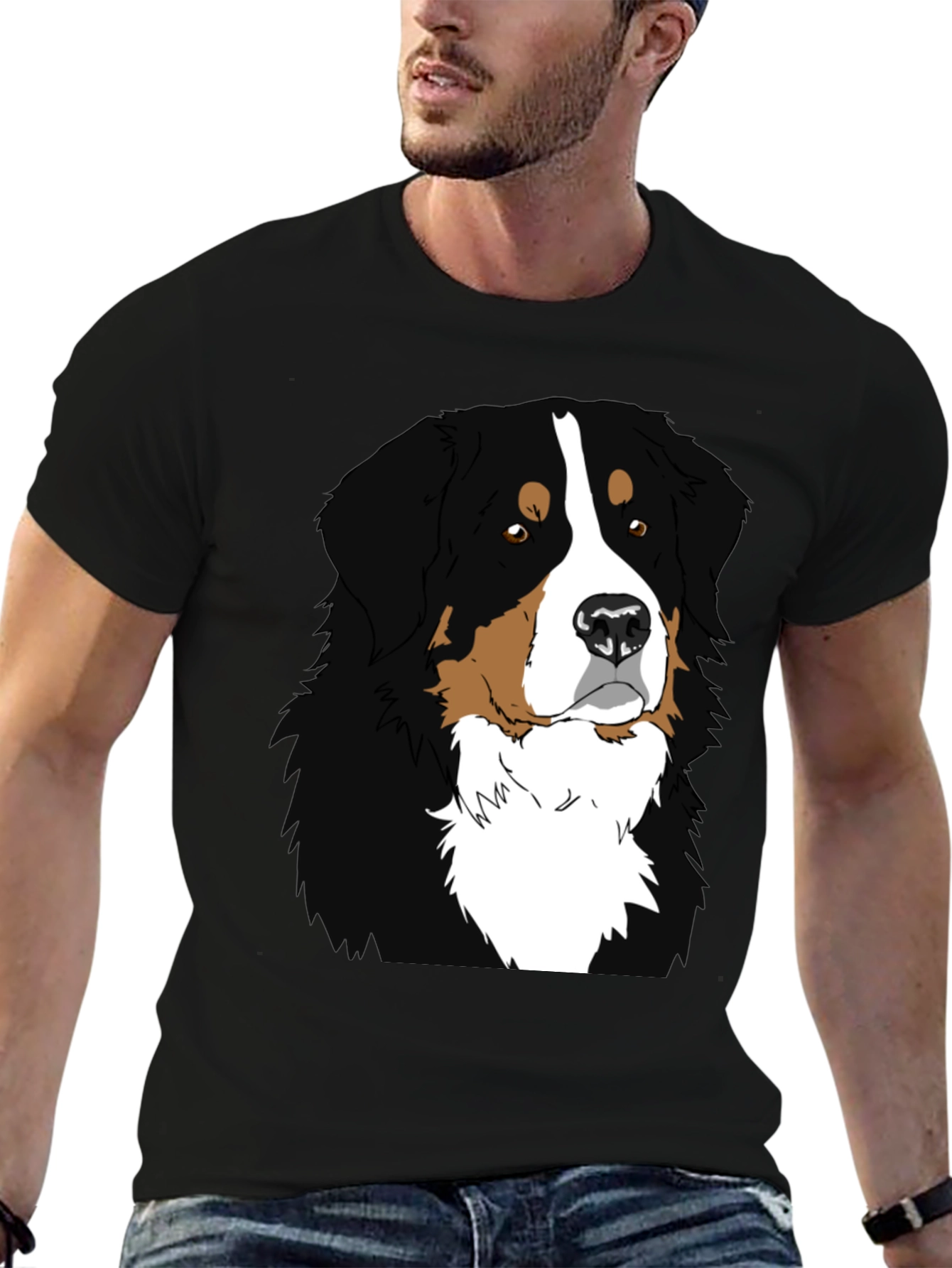 Bernese Mountain Dog Graphic Tee - Black