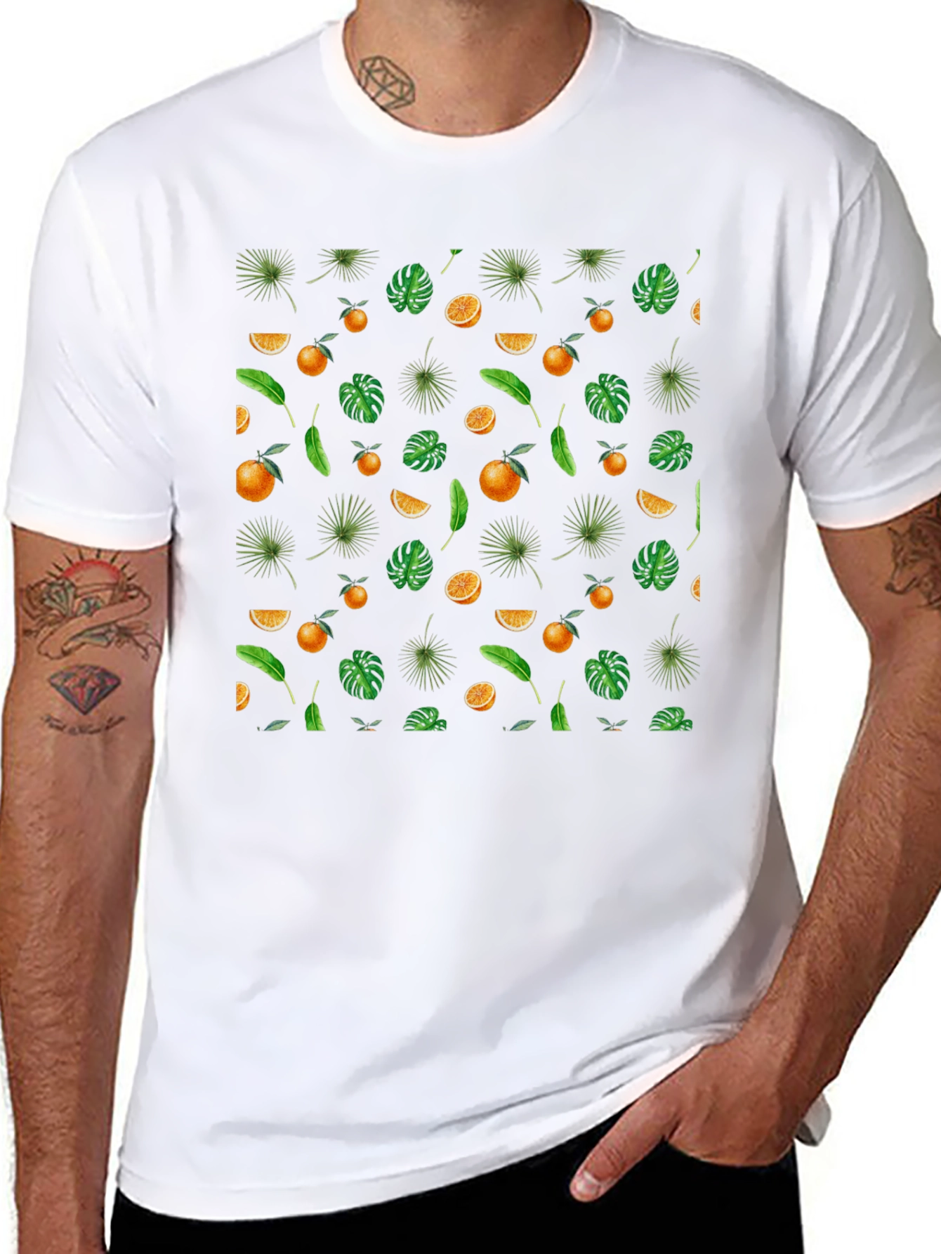 Tropical Fruit Print T-Shirt