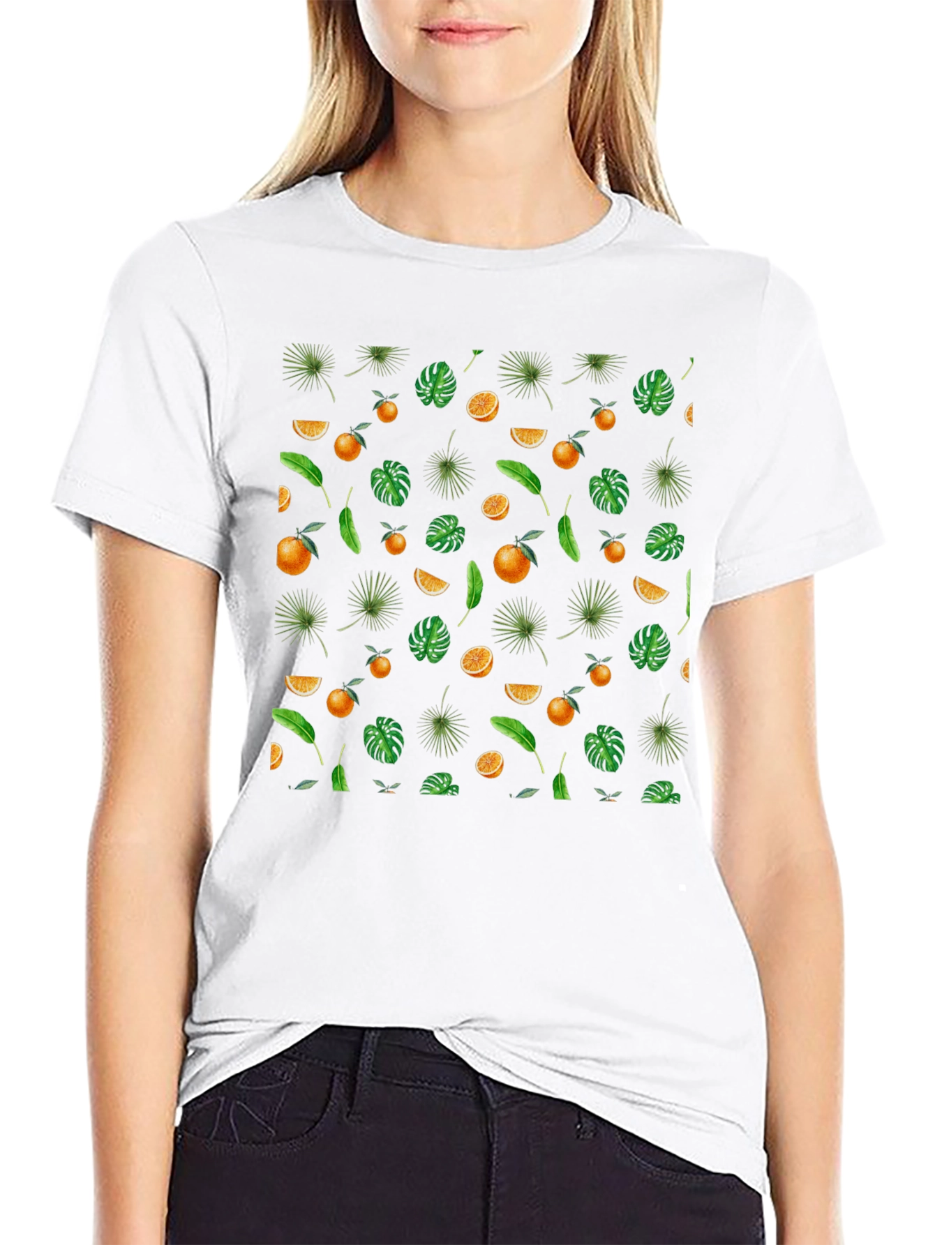Tropical Fruit Print T-Shirt