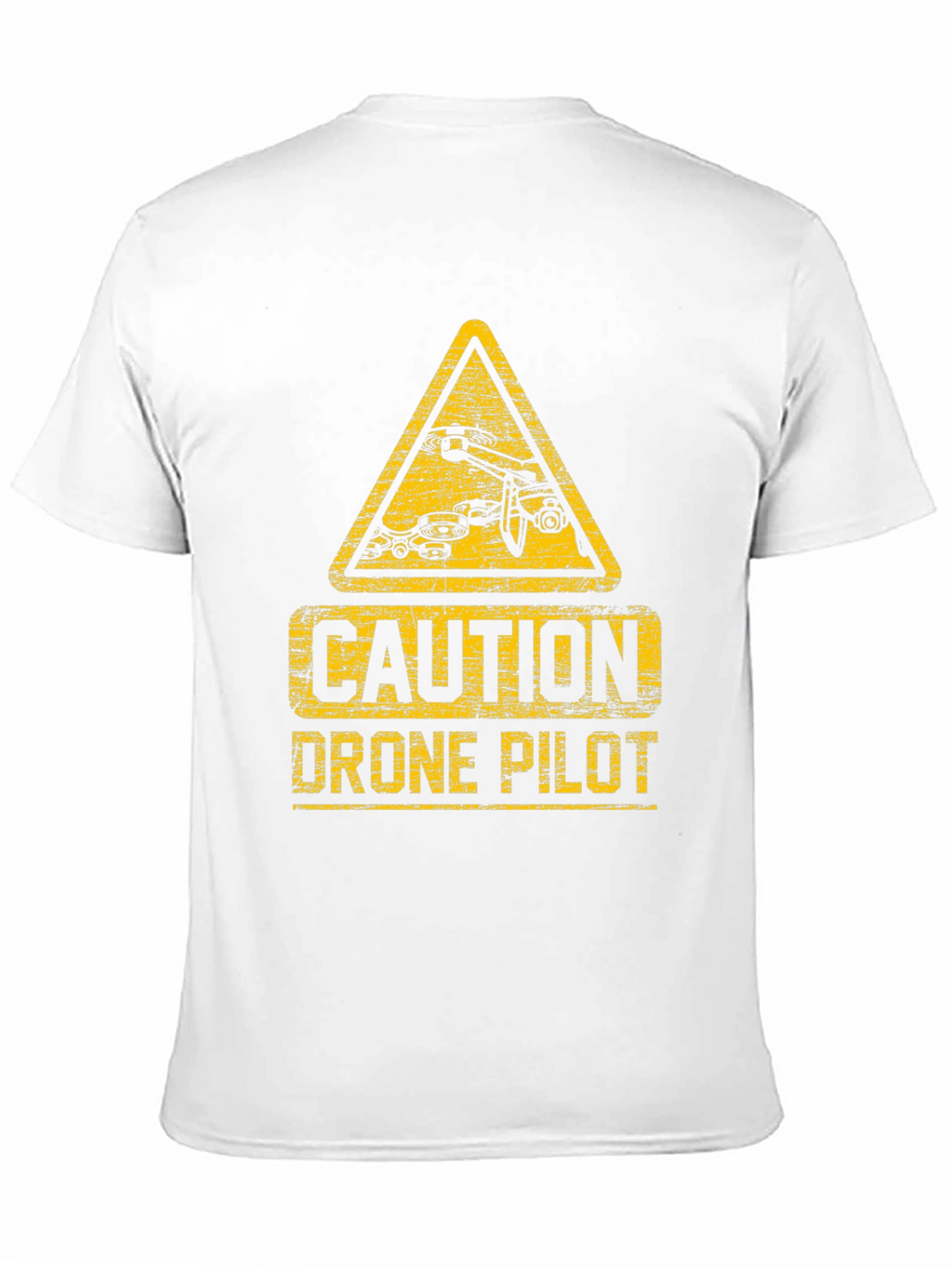 Caution Drone Pilot T-Shirt - Black Crew Neck