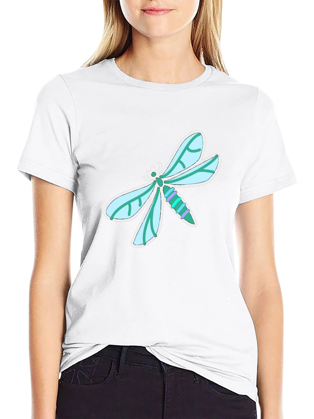 Dragonfly Graphic Tee - Stylish Black Cotton T-Shirt