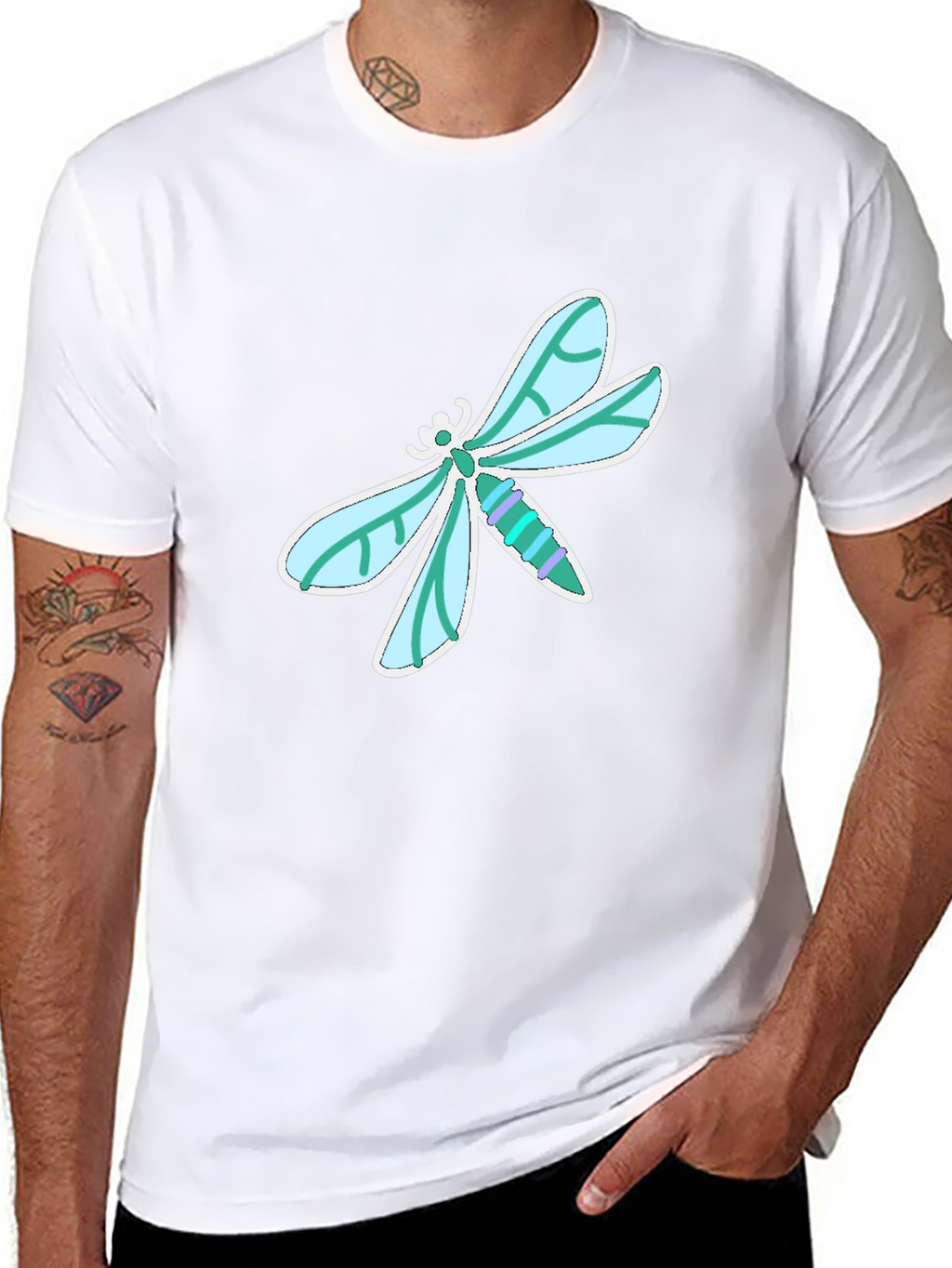 Dragonfly Graphic Tee - Stylish Black Cotton T-Shirt
