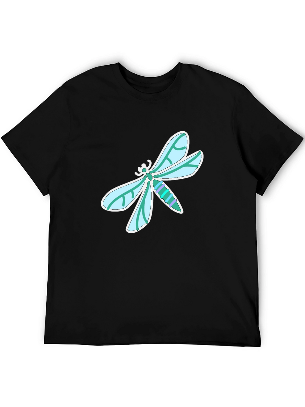 Dragonfly Graphic Tee - Stylish Black Cotton T-Shirt