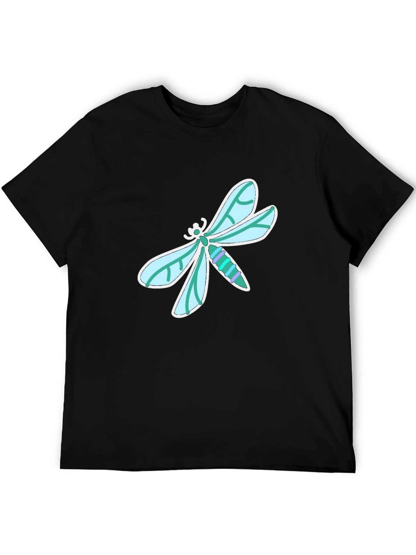 Dragonfly Graphic Tee - Stylish Black Cotton T-Shirt