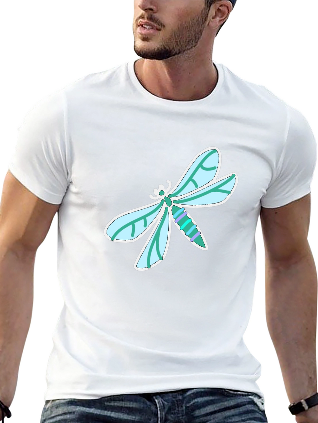 Dragonfly Graphic Tee - Stylish Black Cotton T-Shirt
