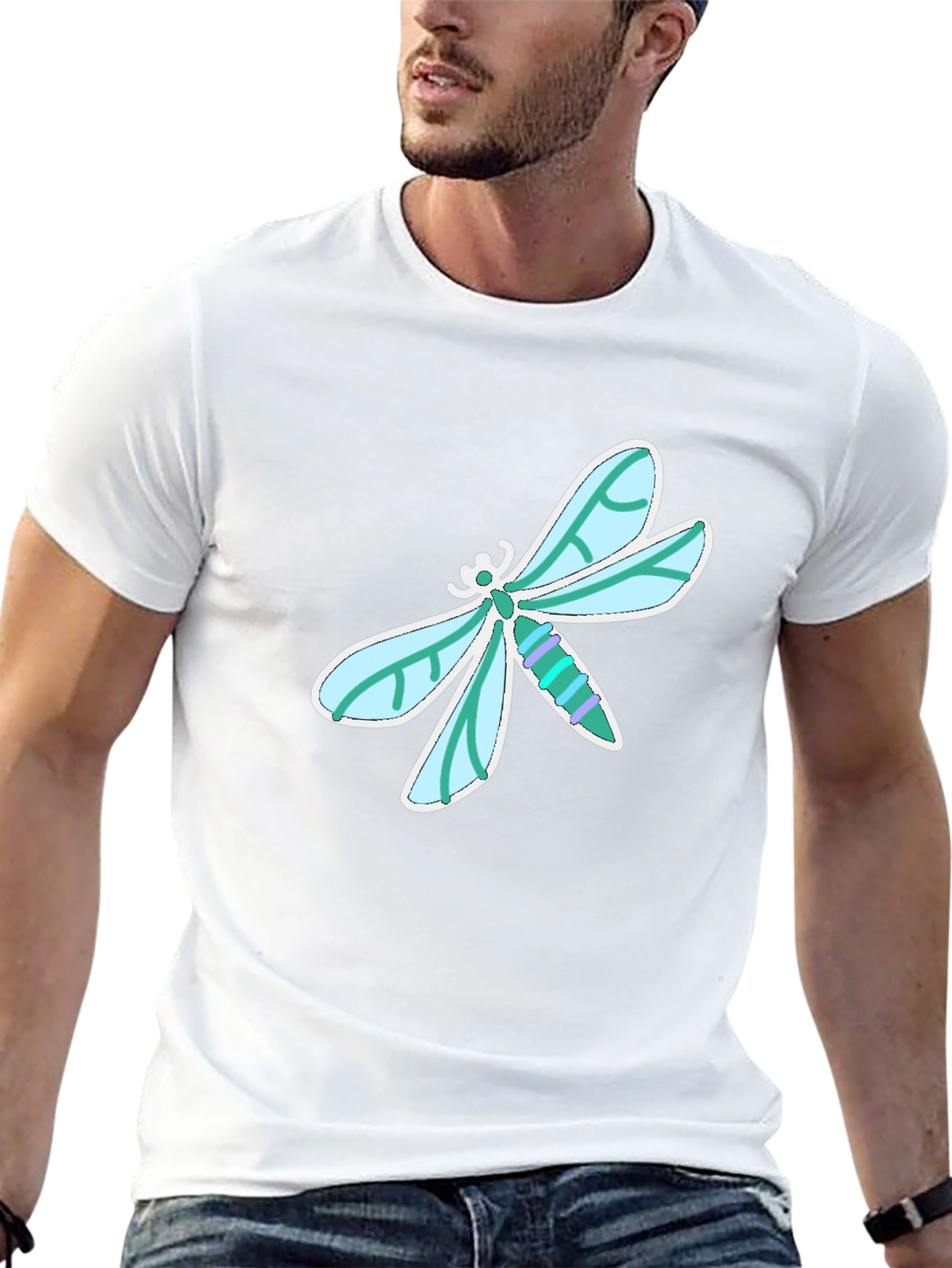 Dragonfly Graphic Tee - Stylish Black Cotton T-Shirt