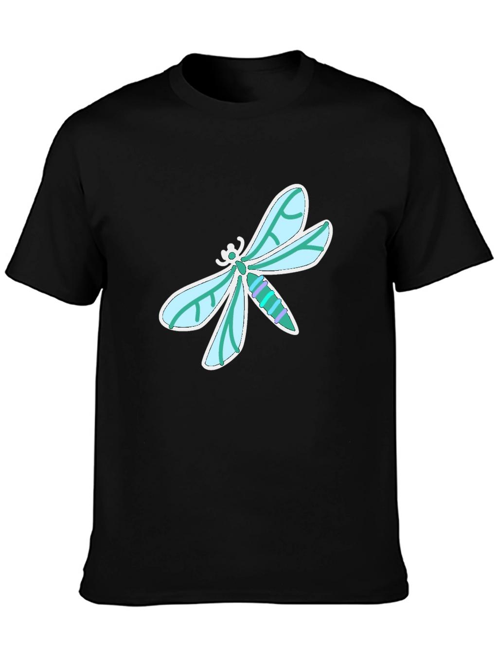Dragonfly Graphic Tee - Stylish Black Cotton T-Shirt
