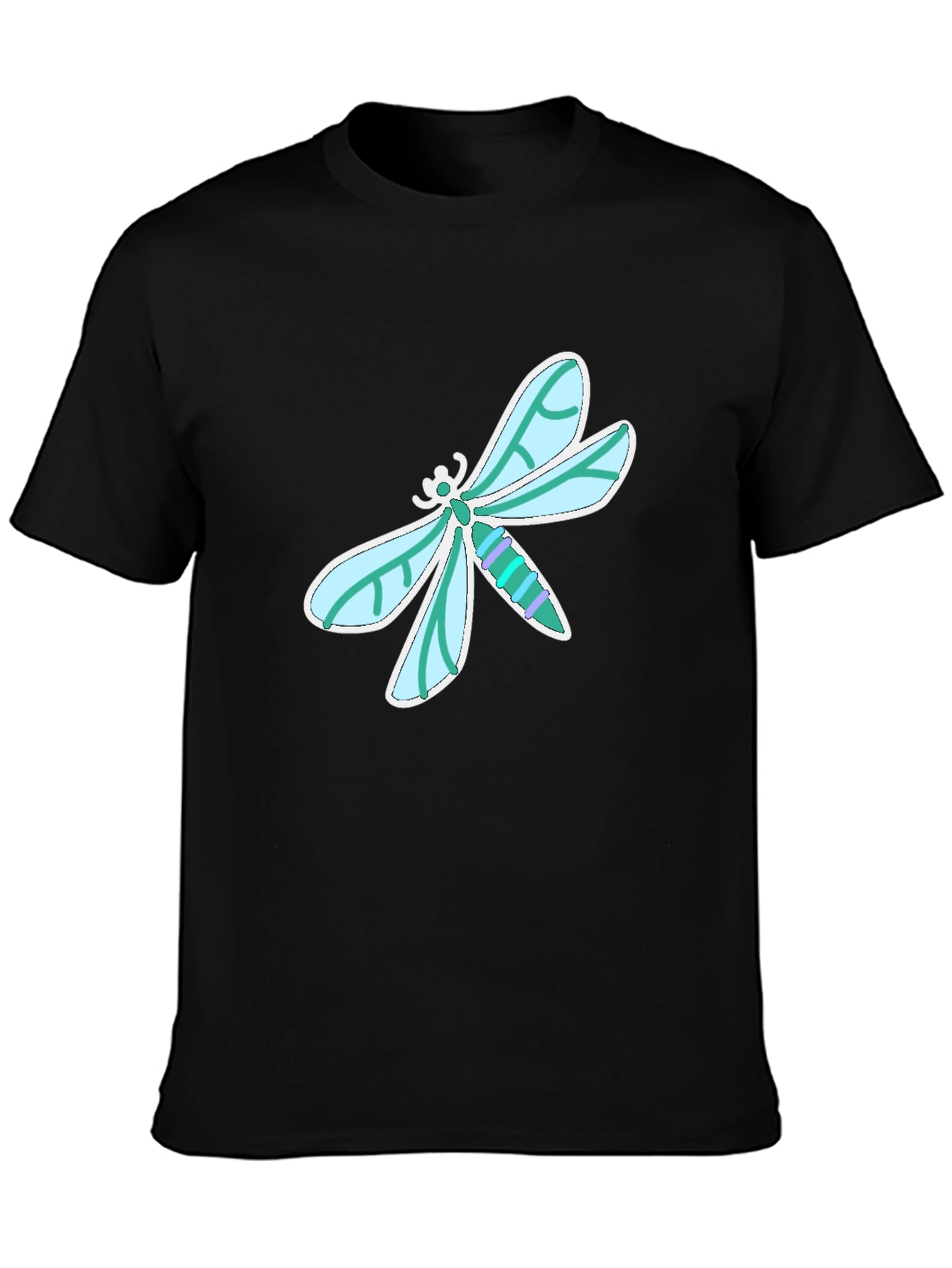 Dragonfly Graphic Tee - Stylish Black Cotton T-Shirt
