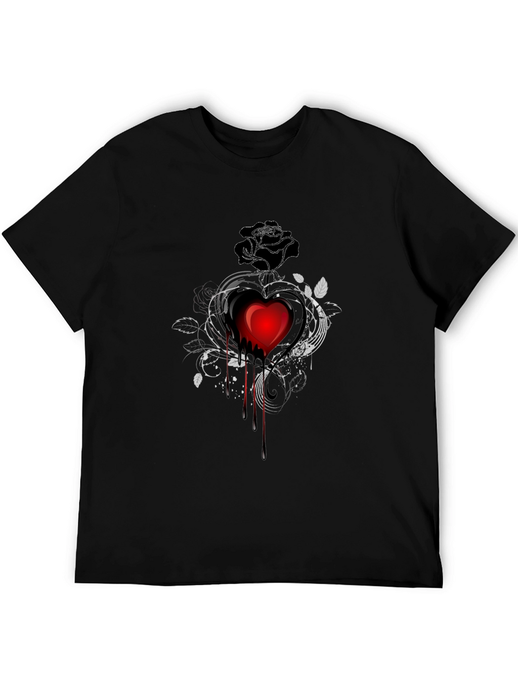 Gothic Rose & Bleeding Heart Graphic Tee