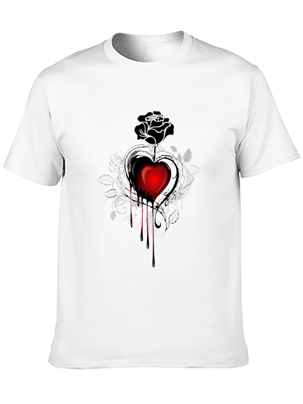 Gothic Rose & Bleeding Heart Graphic Tee