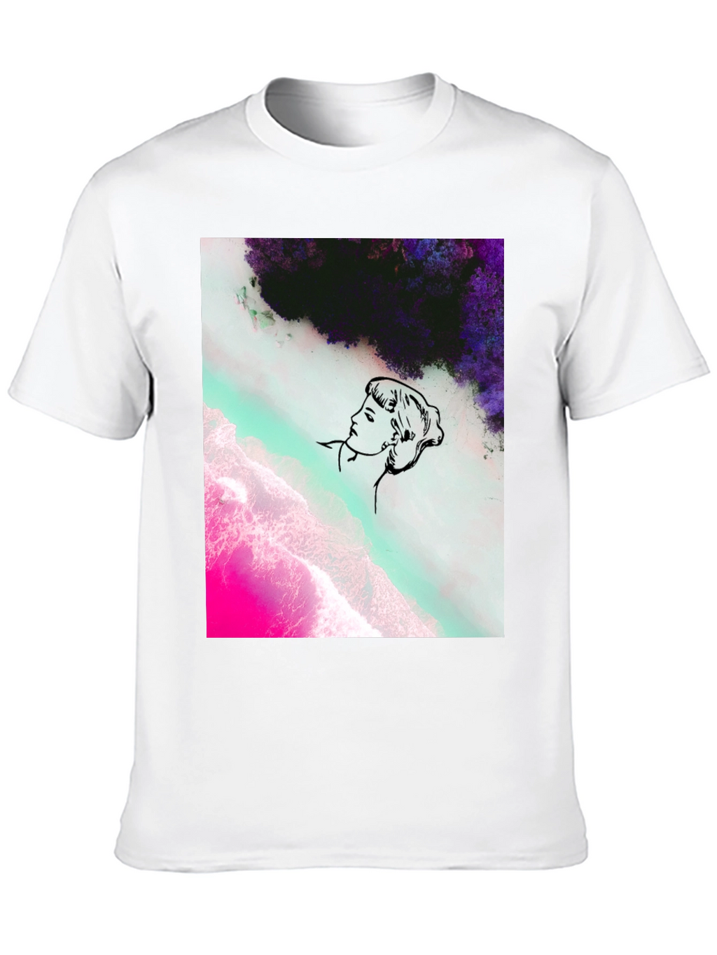 Abstract Graphic Print Mens Black Tee