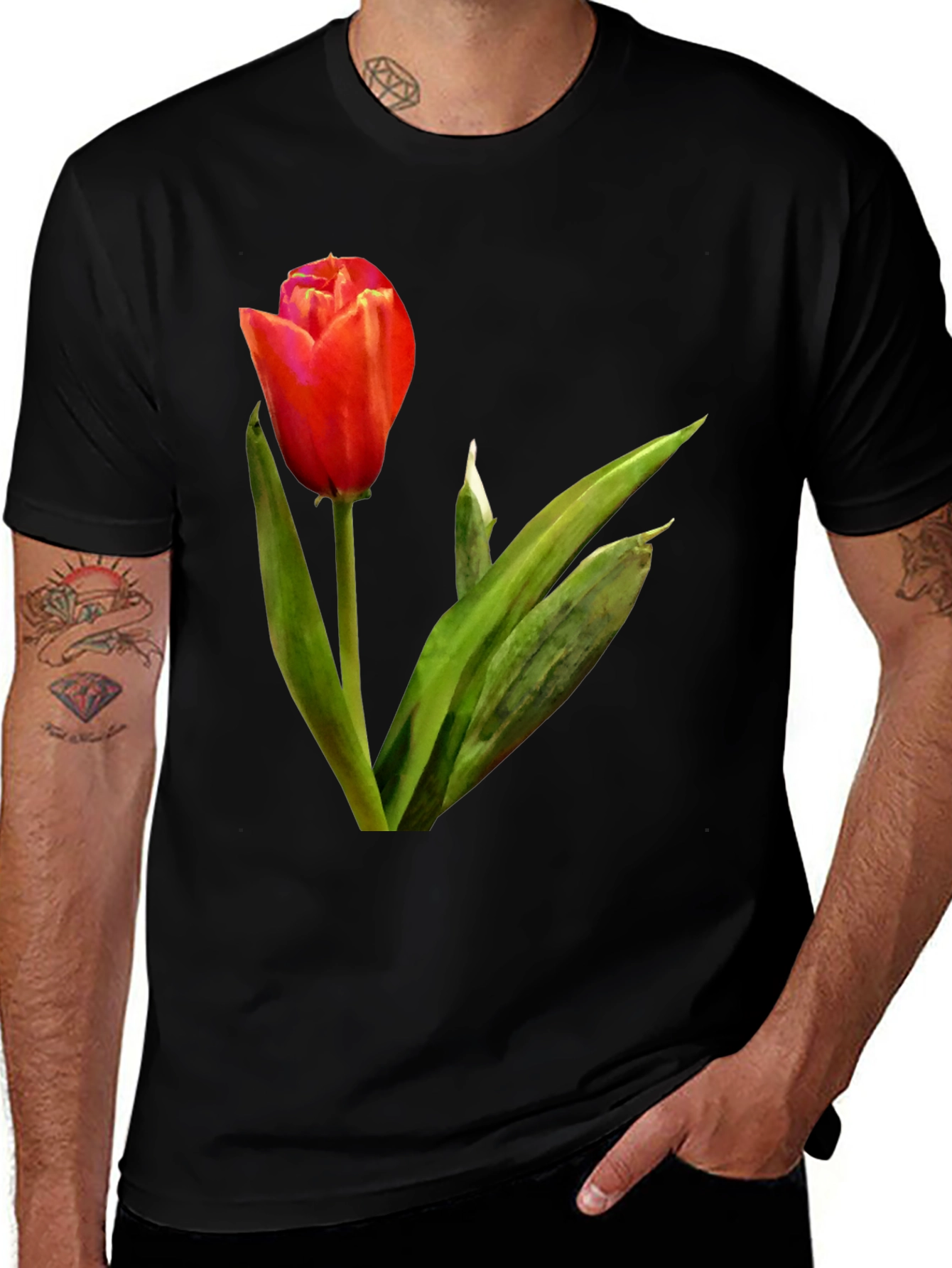Tulip Graphic Tee - Stylish Floral Design