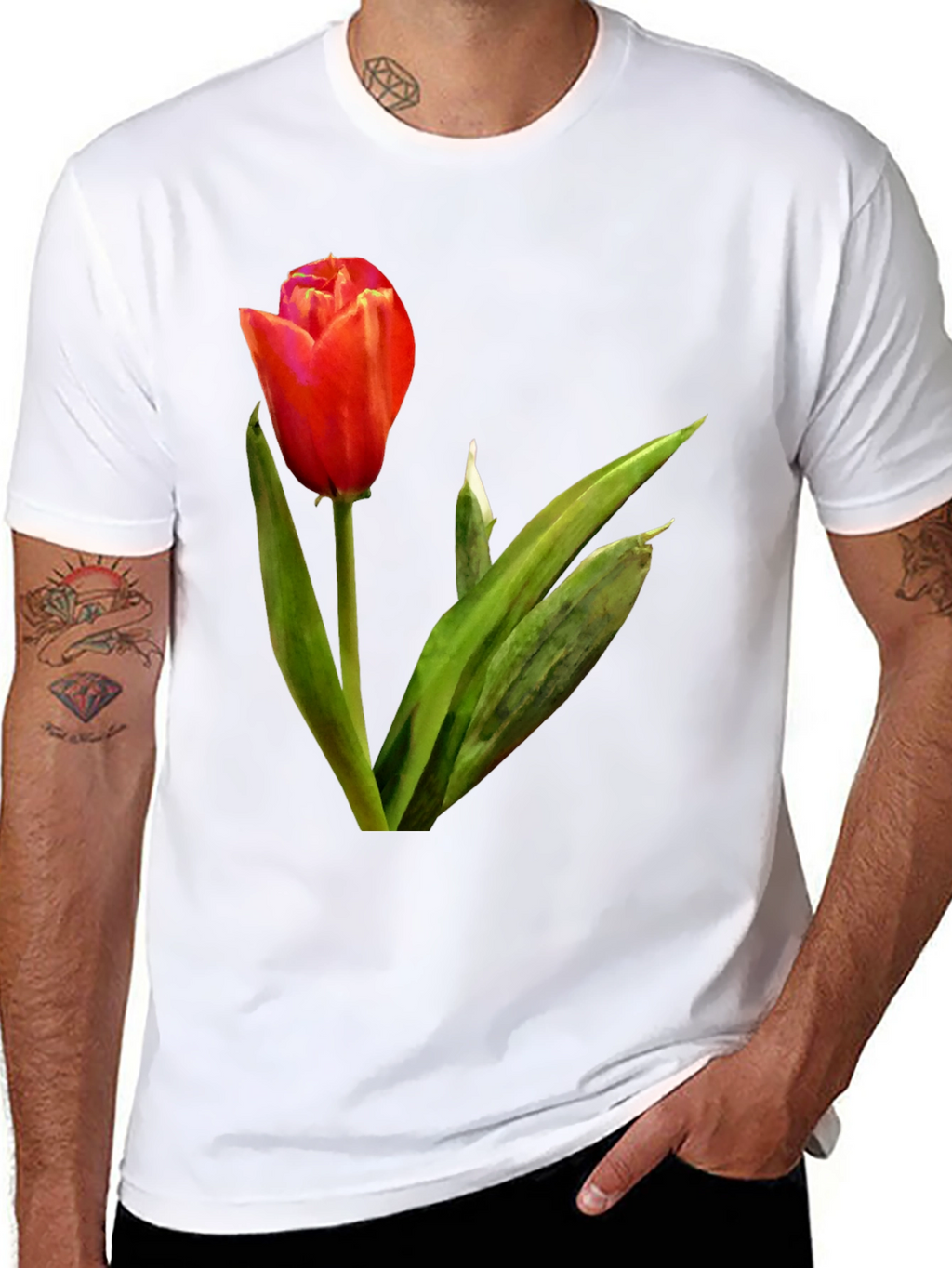 Tulip Graphic Tee - Stylish Floral Design