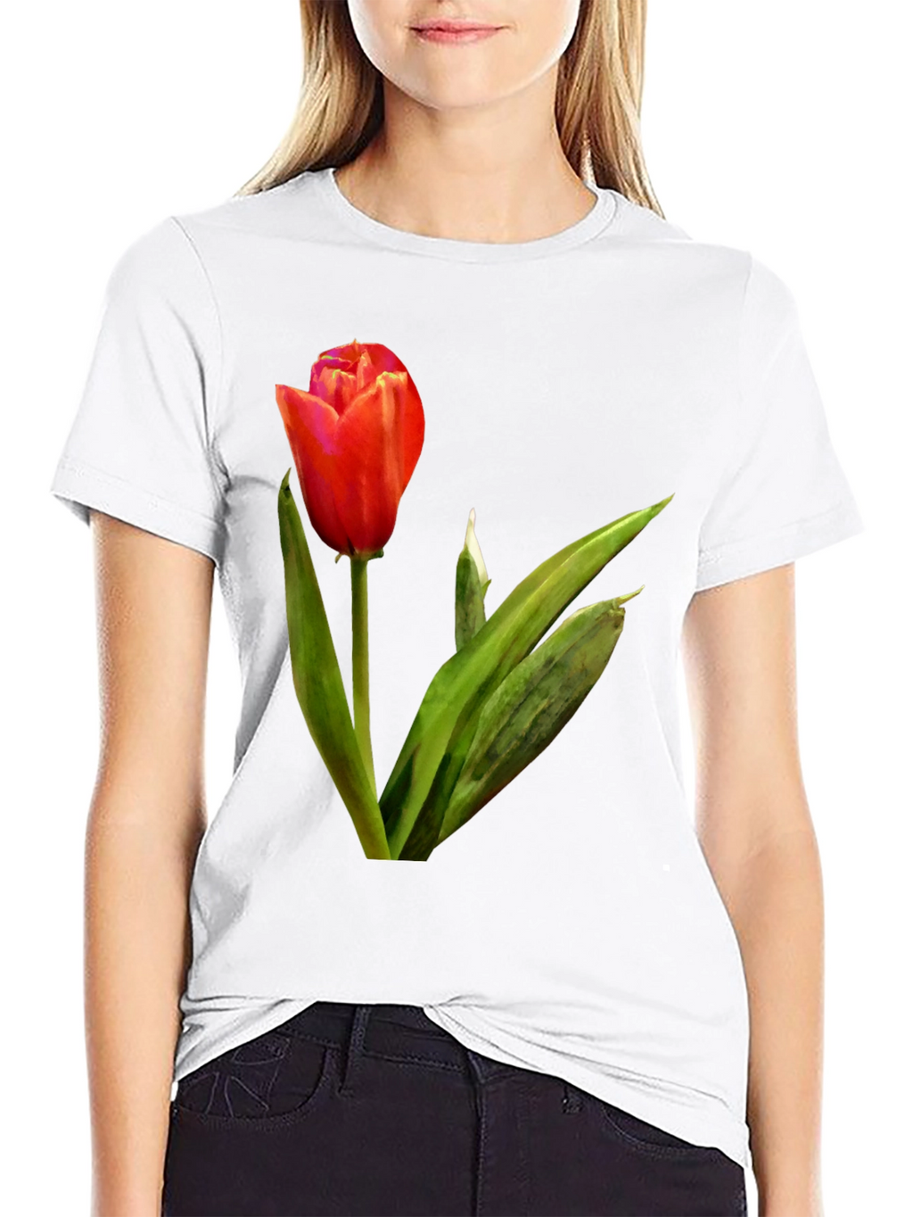 Tulip Graphic Tee - Stylish Floral Design