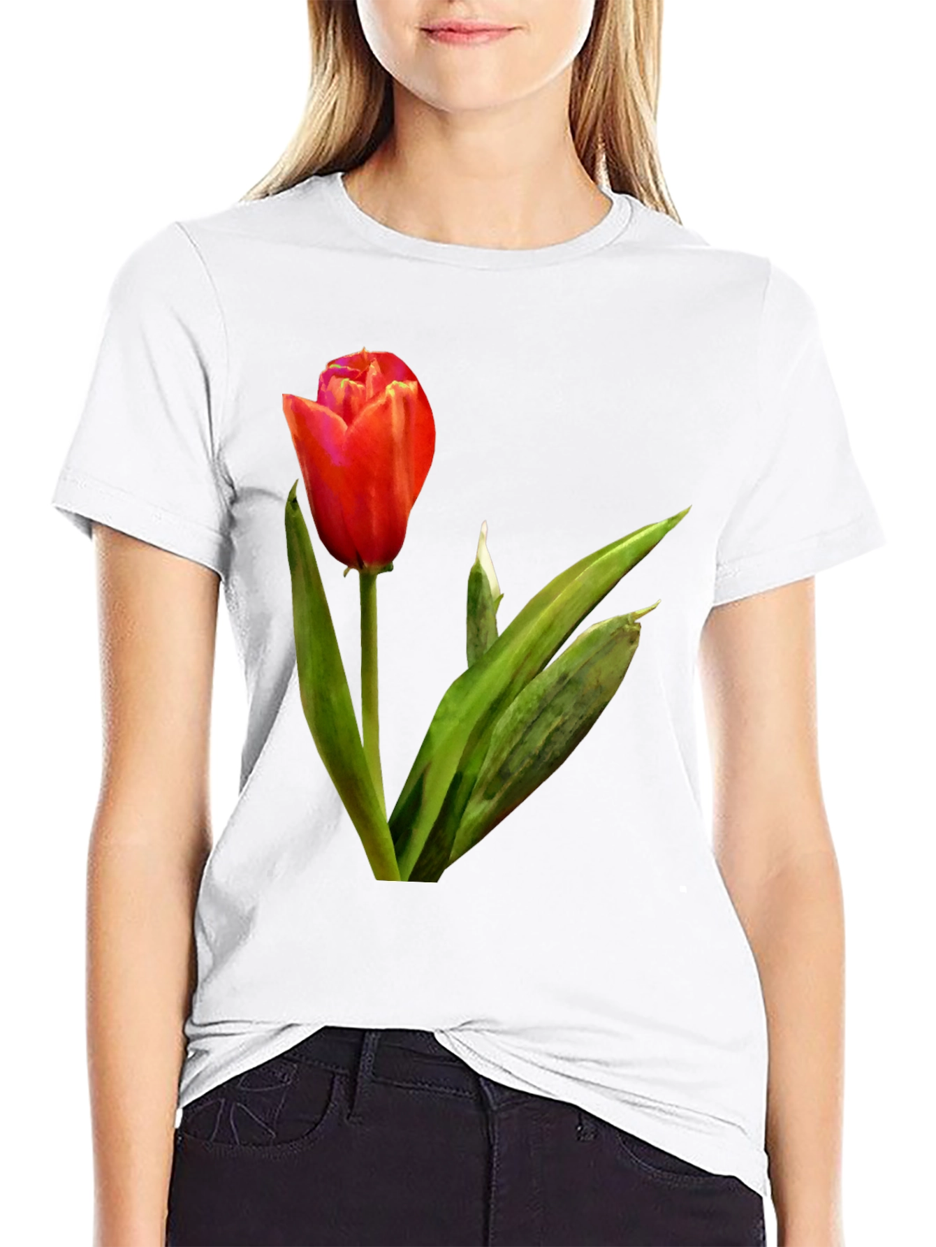 Tulip Graphic Tee - Stylish Floral Design