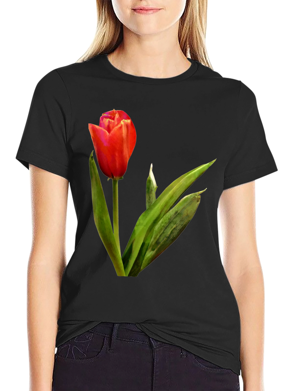 Tulip Graphic Tee - Stylish Floral Design