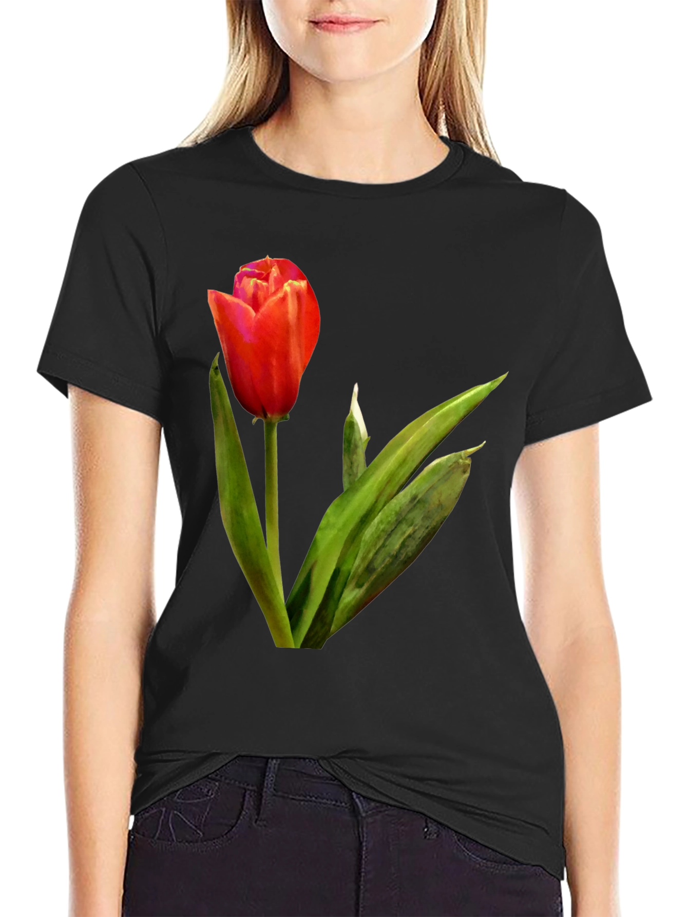 Tulip Graphic Tee - Stylish Floral Design