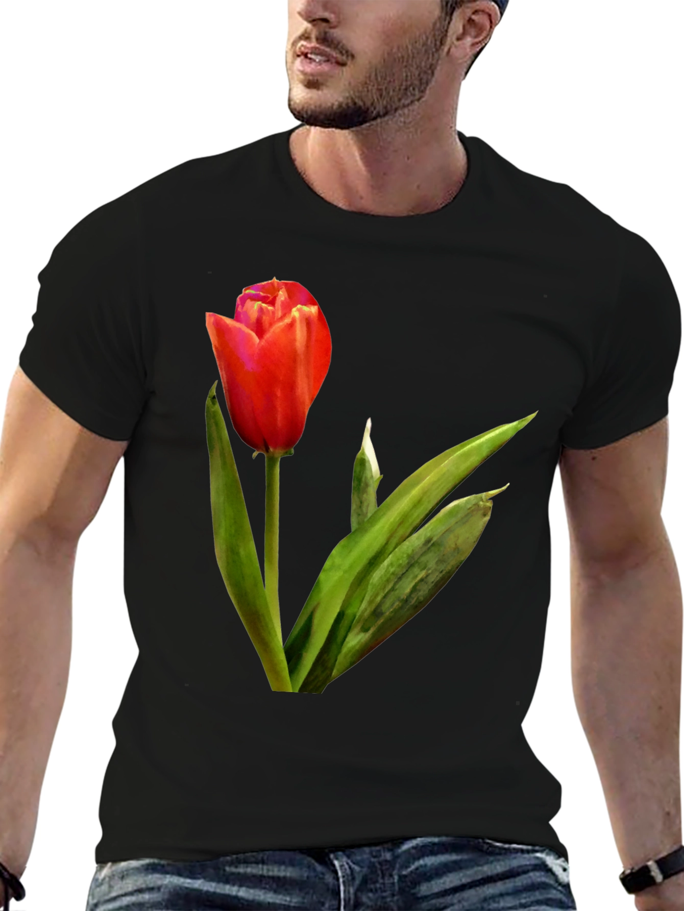 Tulip Graphic Tee - Stylish Floral Design
