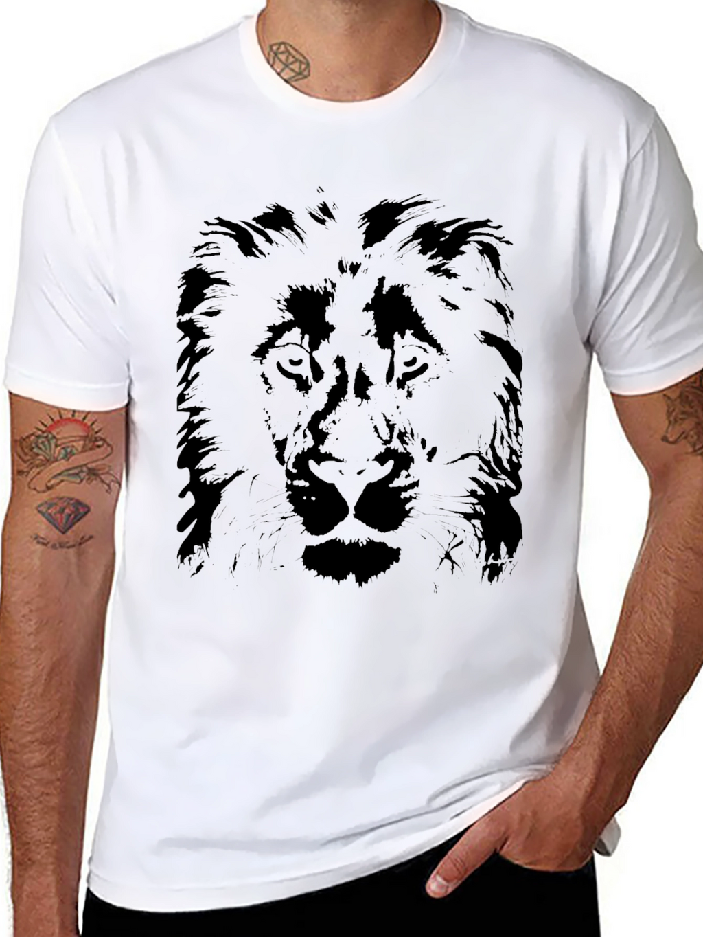 Lion Graphic Black T-Shirt
