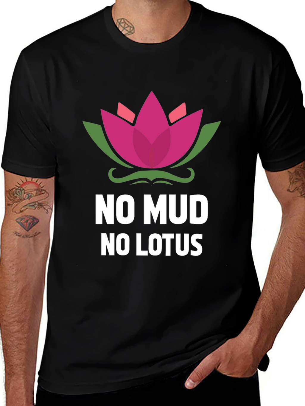 No Mud No Lotus Graphic Tee - Inspirational Design