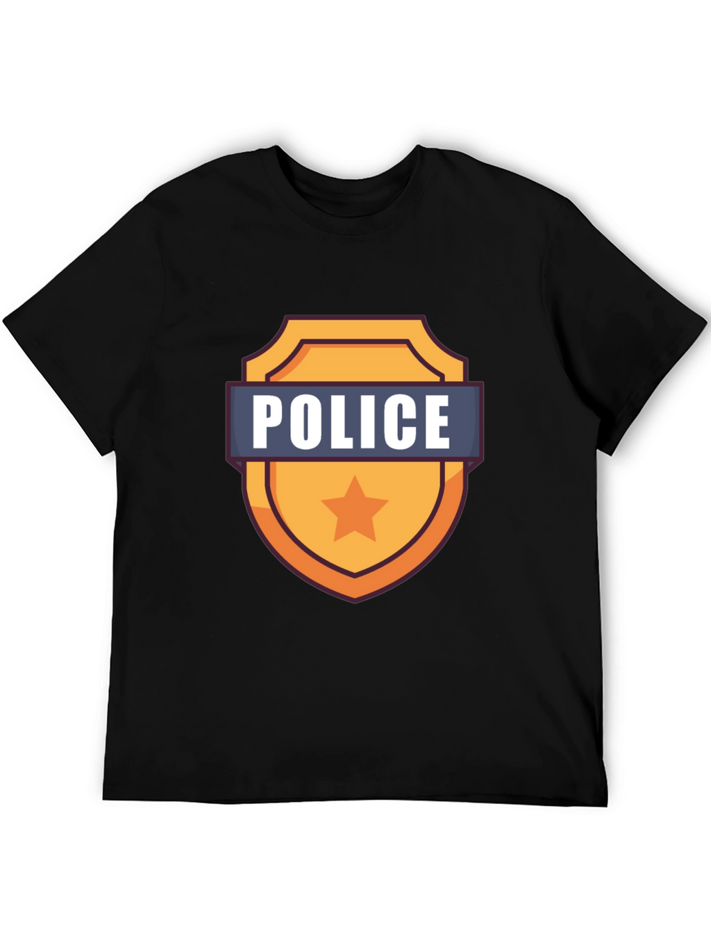 Police Badge Graphic T-Shirt - Black