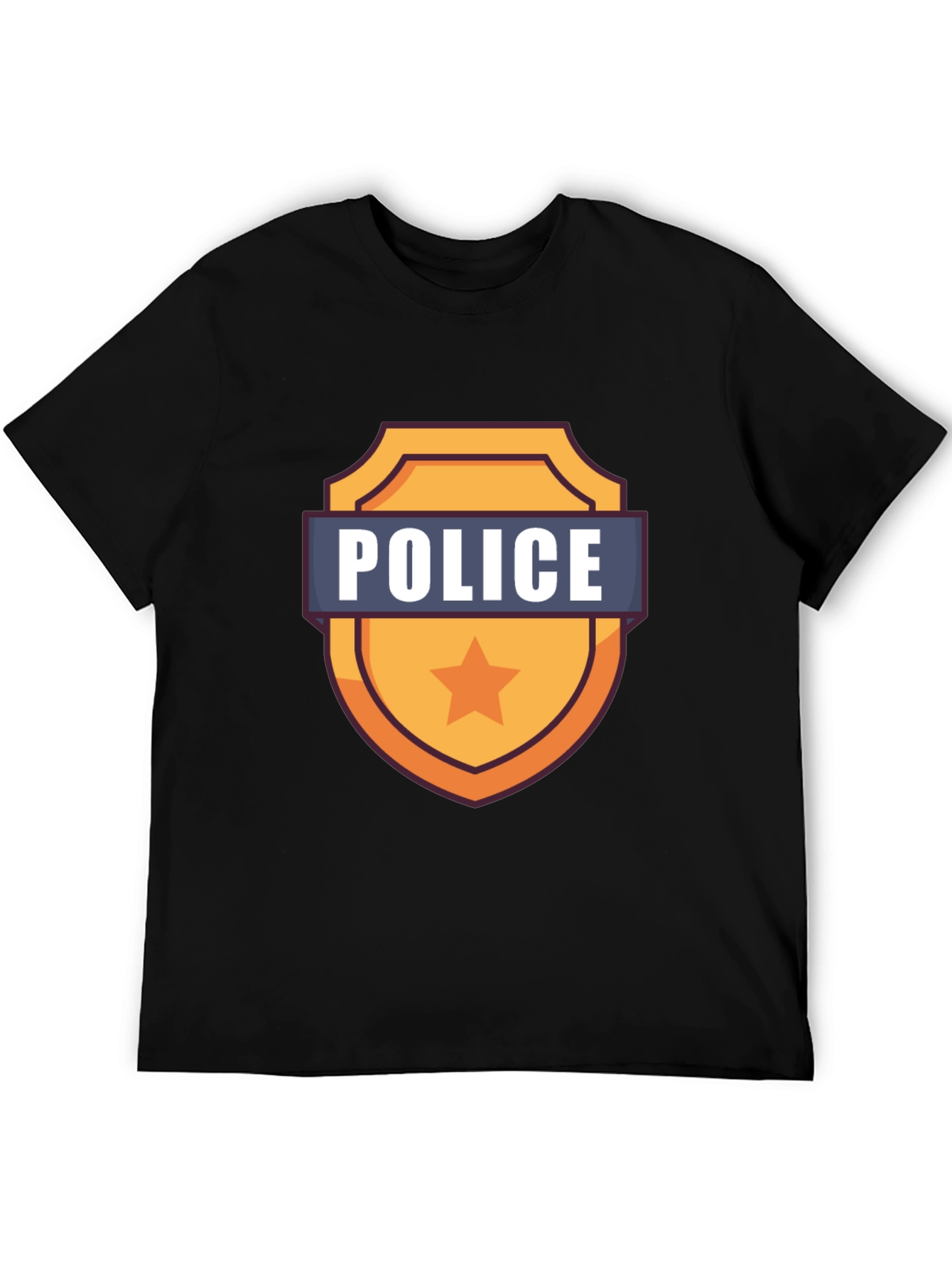 Police Badge Graphic T-Shirt - Black