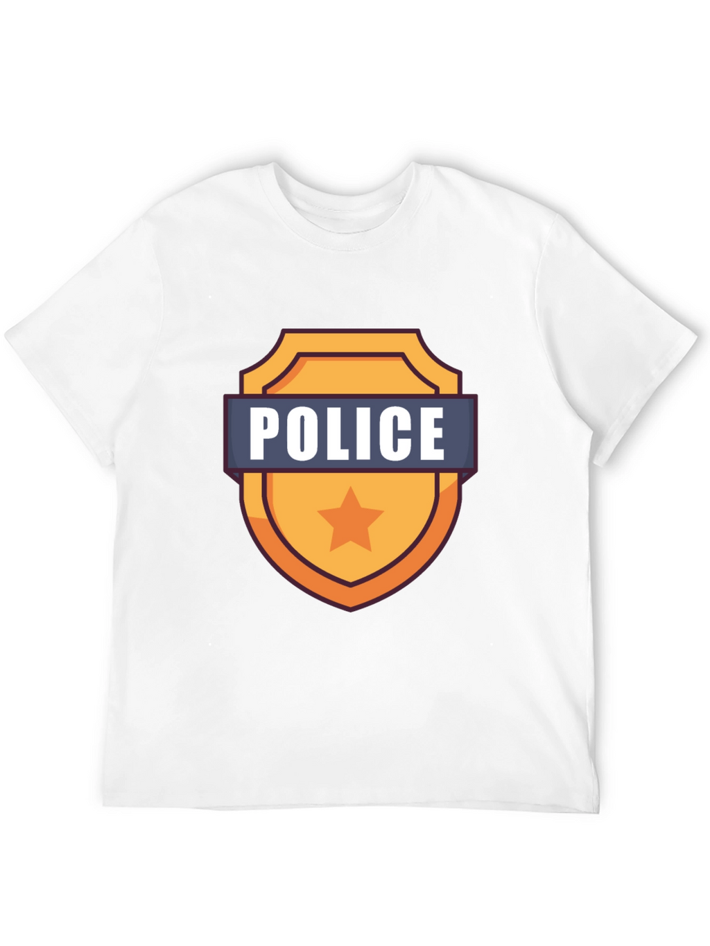 Police Badge Graphic T-Shirt - Black