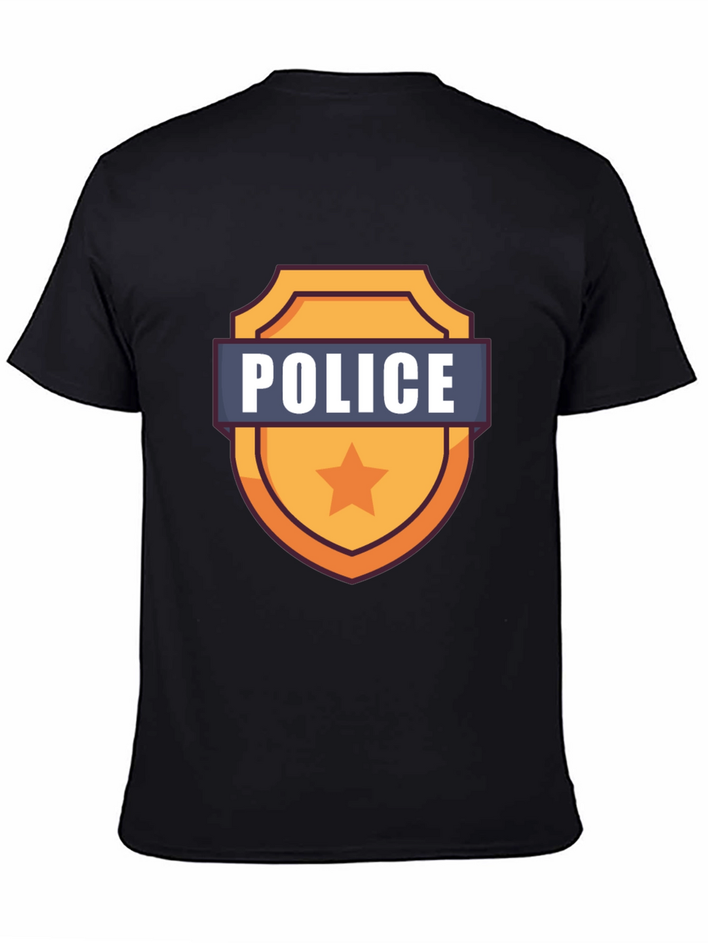 Police Badge Graphic T-Shirt - Black