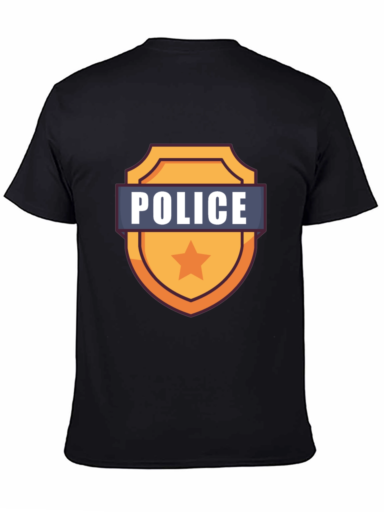 Police Badge Graphic T-Shirt - Black