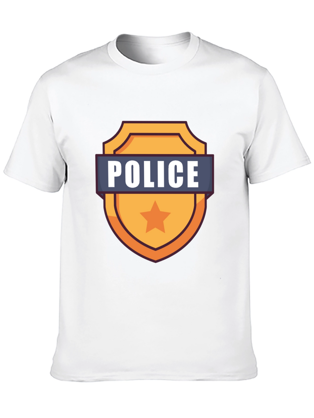 Police Badge Graphic T-Shirt - Black
