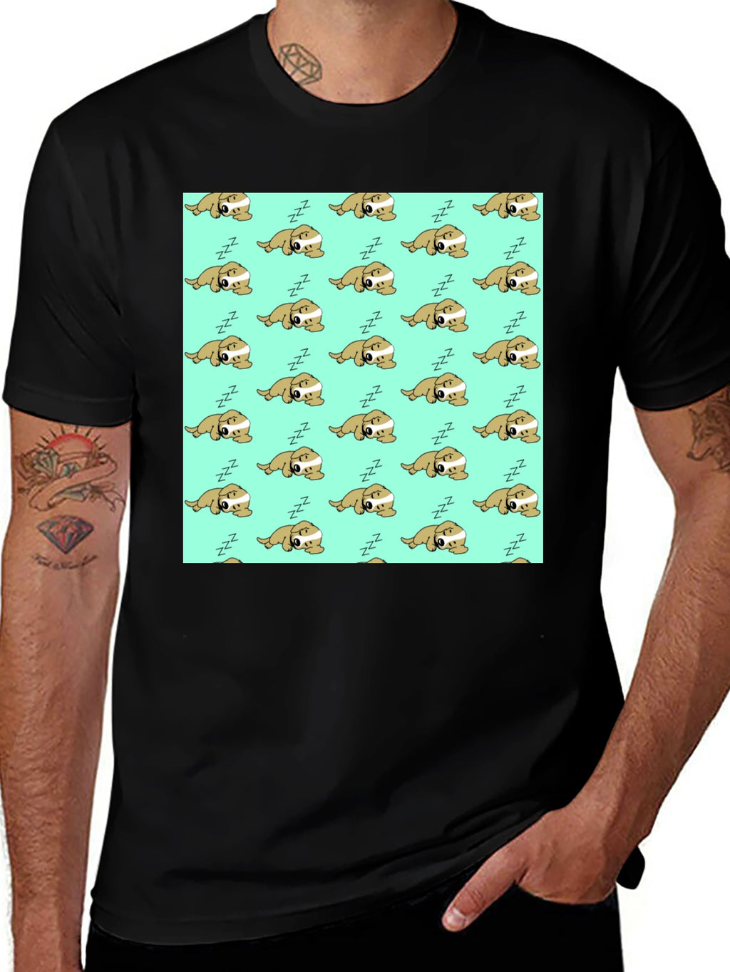 Sleepy Sloth Graphic Tee - Unisex Black T-Shirt