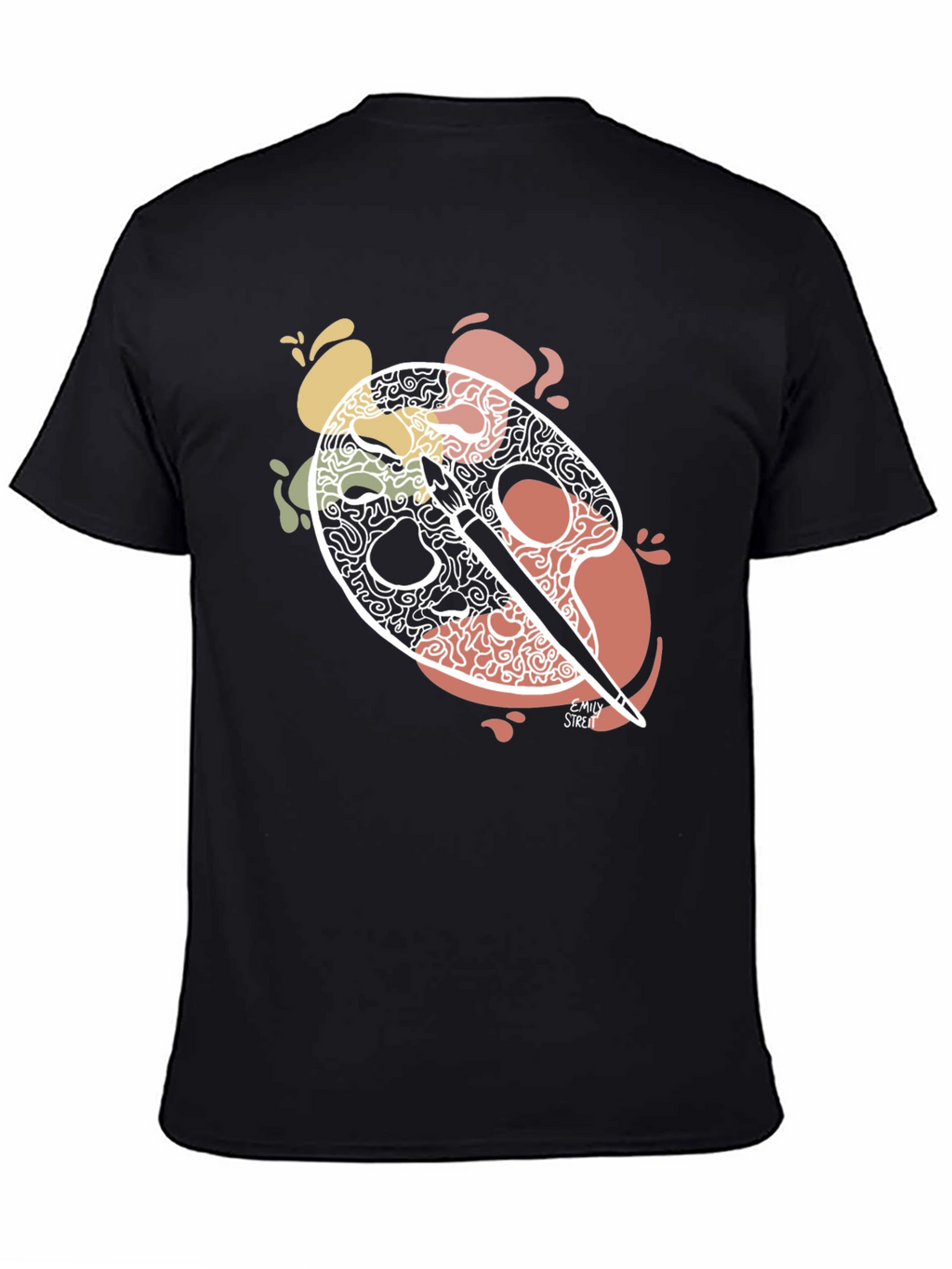 Artists Palette Graphic Tee - Black Cotton T-Shirt