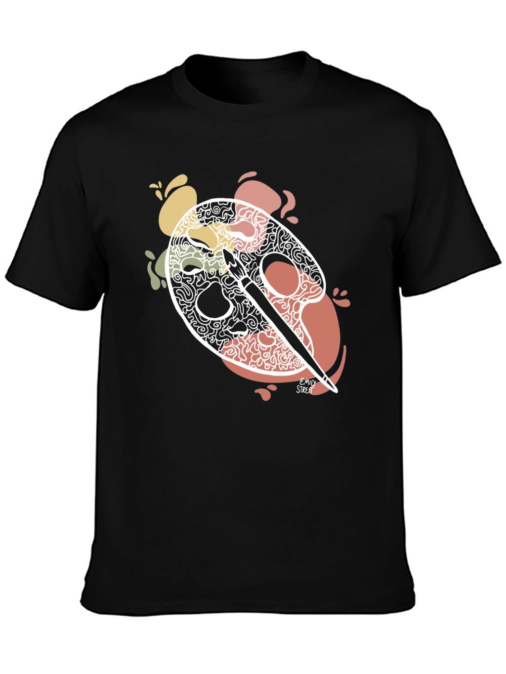 Artists Palette Graphic Tee - Black Cotton T-Shirt