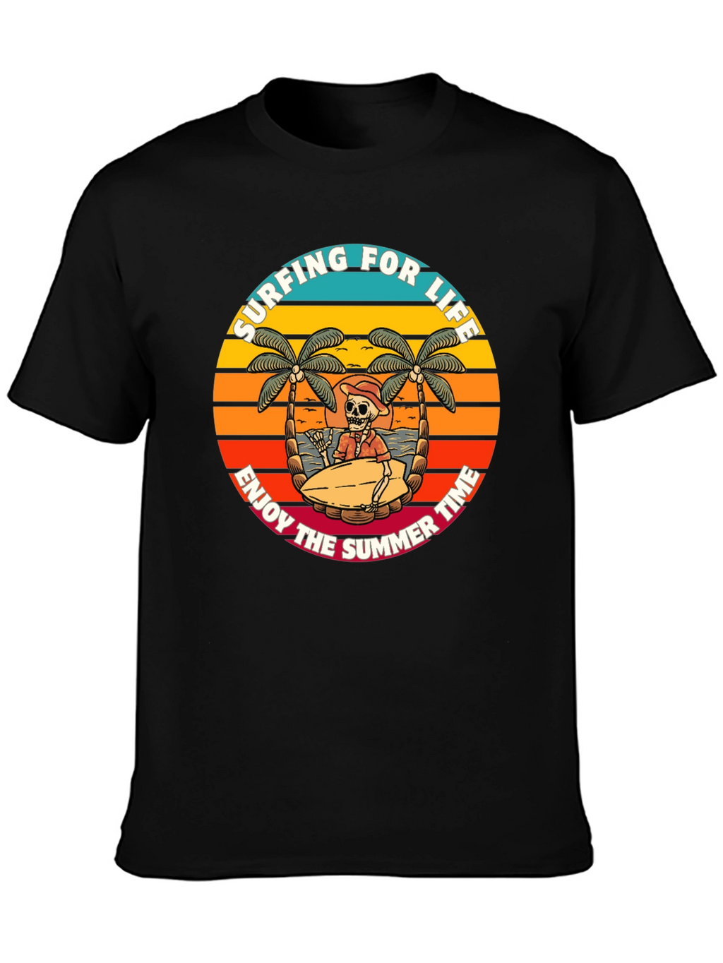 Surfing Skeleton Graphic Tee - Enjoy Summer Life