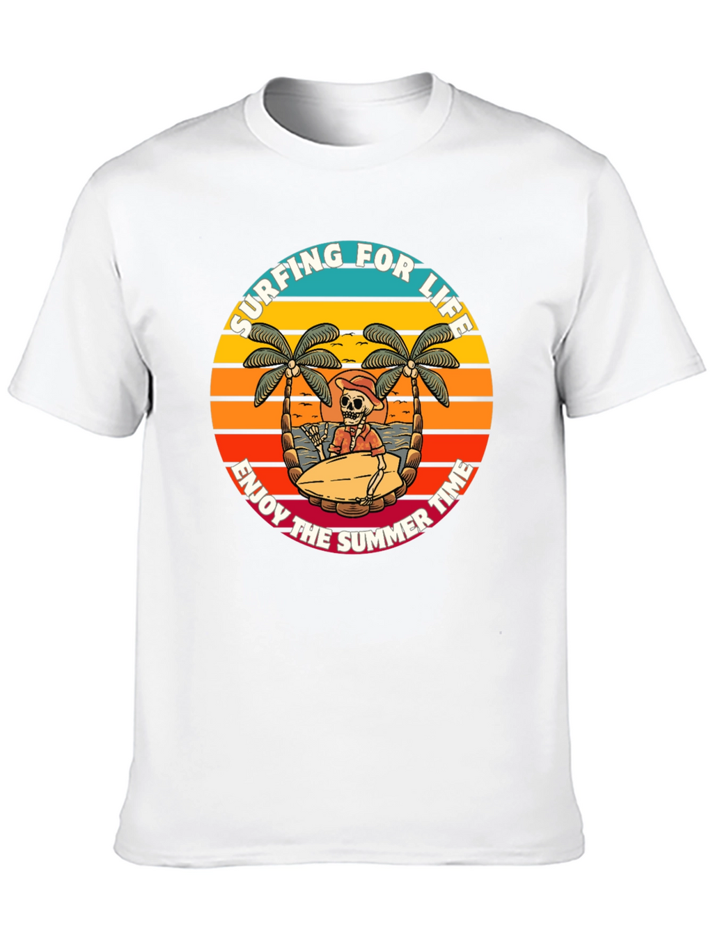 Surfing Skeleton Graphic Tee - Enjoy Summer Life