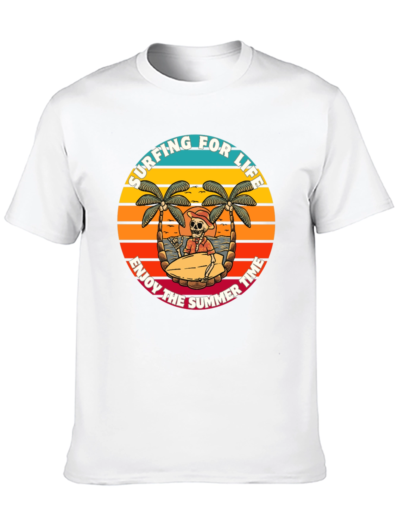Surfing Skeleton Graphic Tee - Enjoy Summer Life