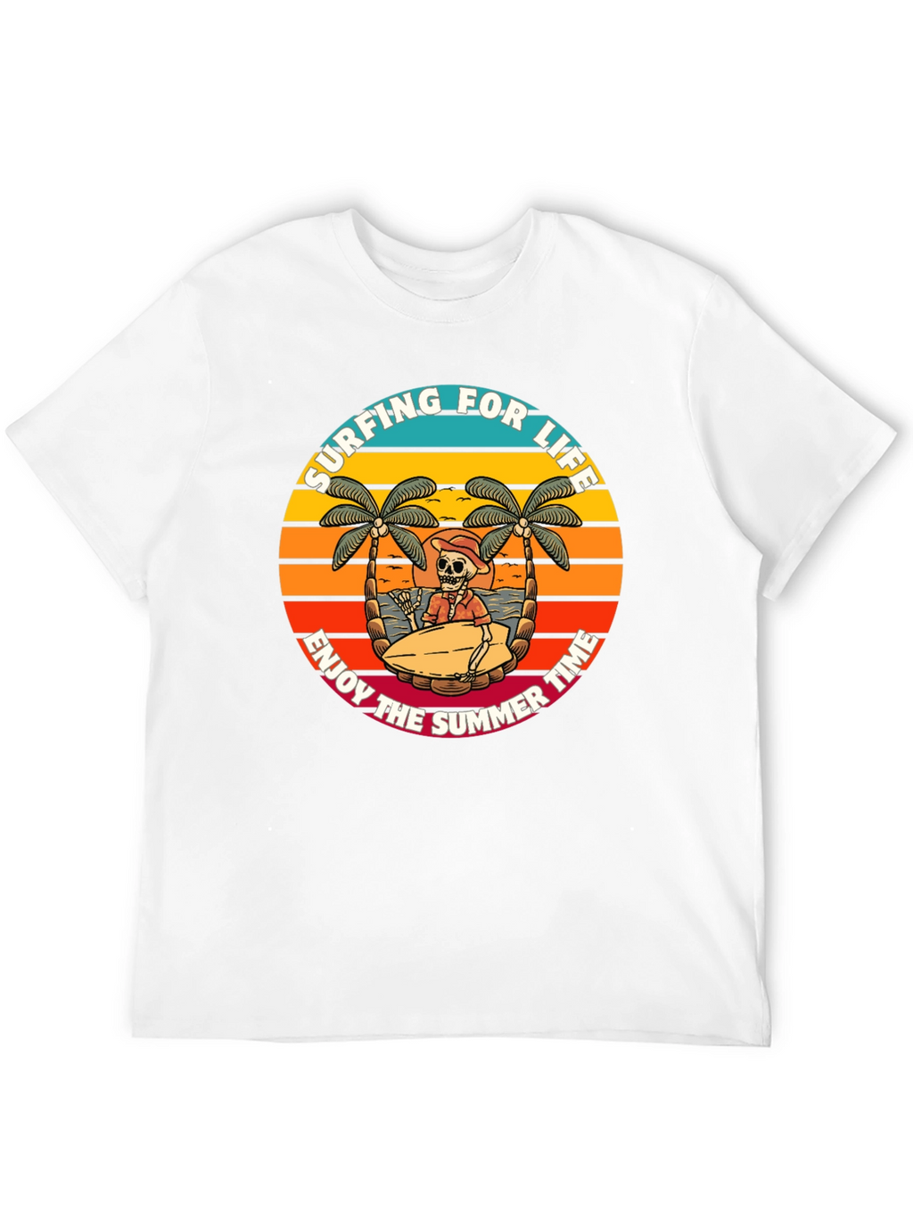 Surfing Skeleton Graphic Tee - Enjoy Summer Life