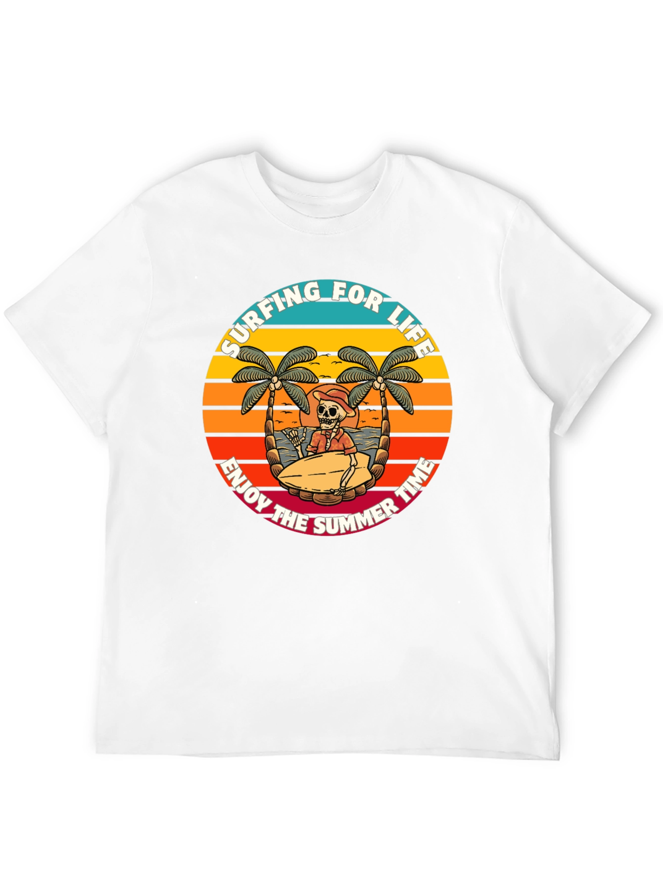 Surfing Skeleton Graphic Tee - Enjoy Summer Life
