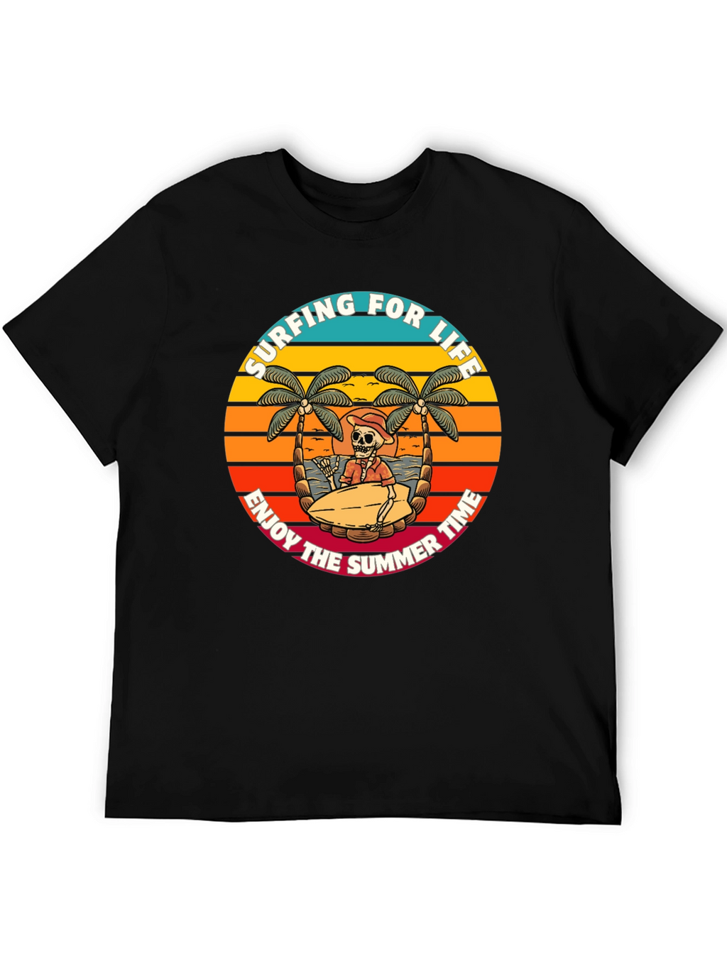 Surfing Skeleton Graphic Tee - Enjoy Summer Life