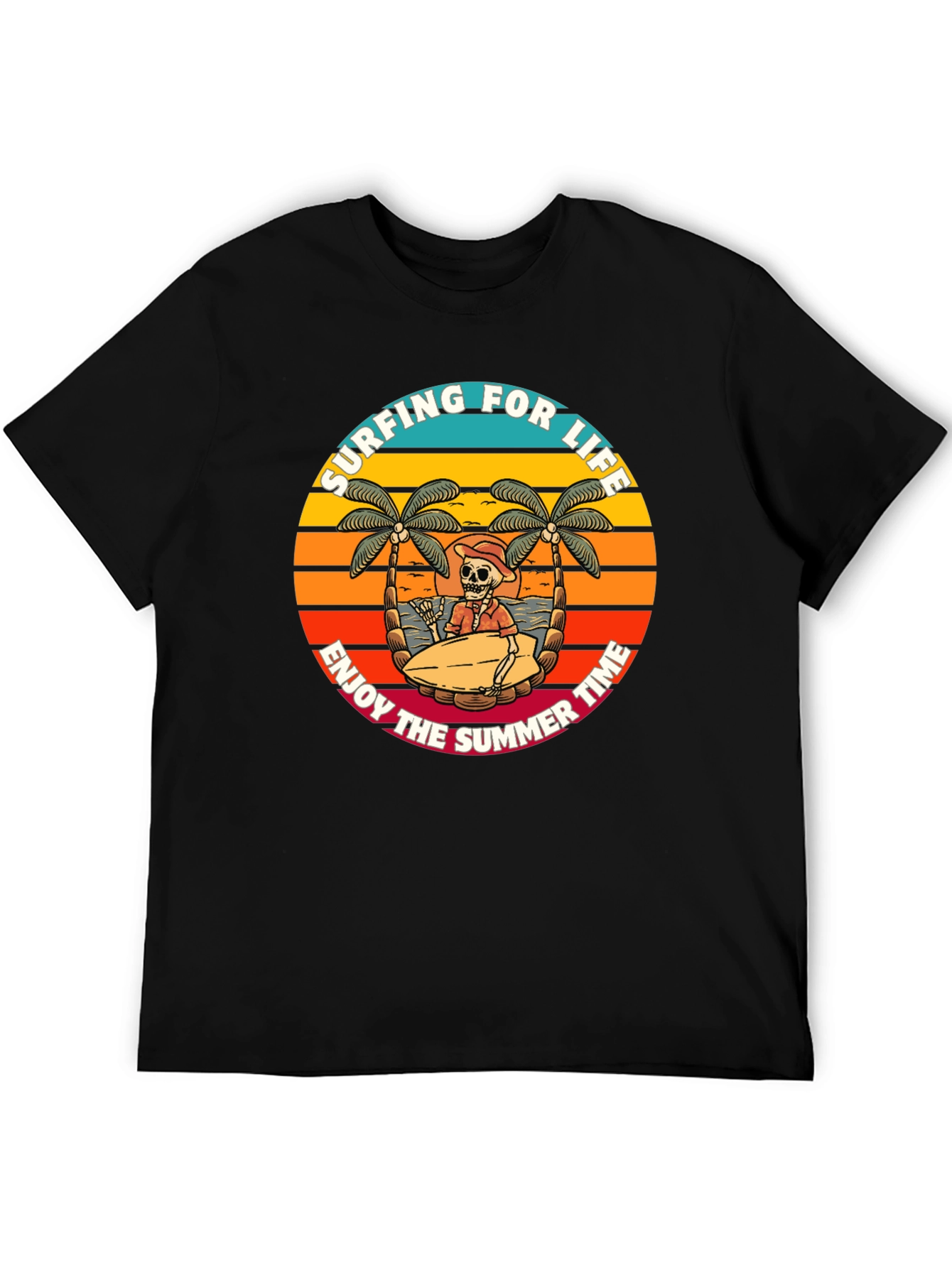 Surfing Skeleton Graphic Tee - Enjoy Summer Life