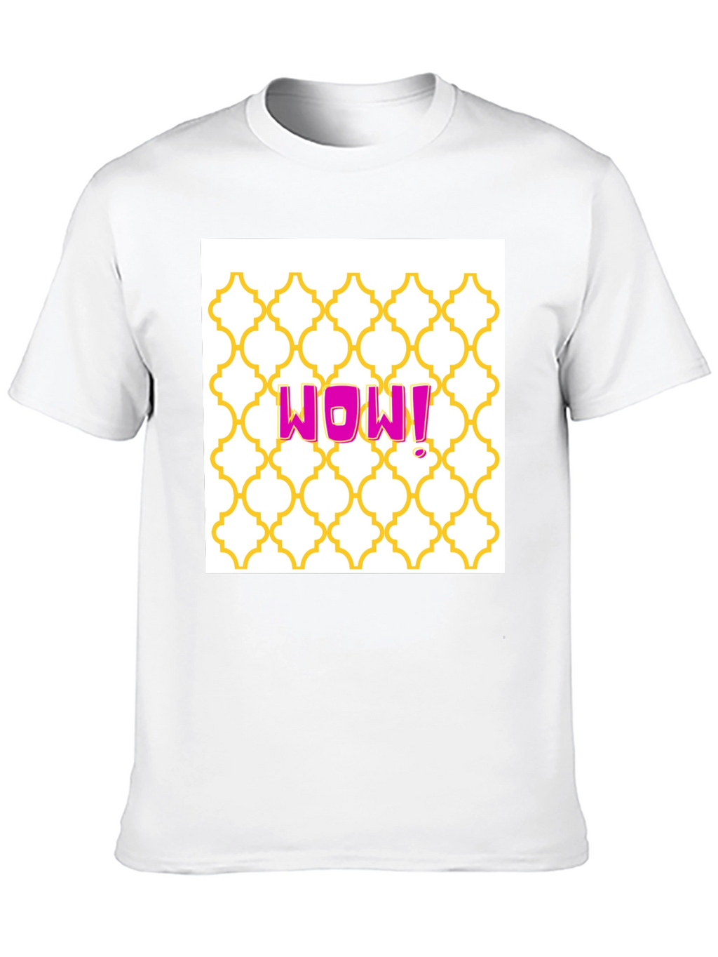 WOW! Graphic Tee - Trendy Pattern Black T-Shirt