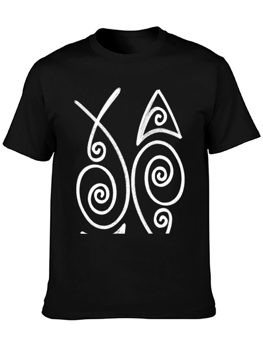 Abstract Spiral Graphic Black T-Shirt