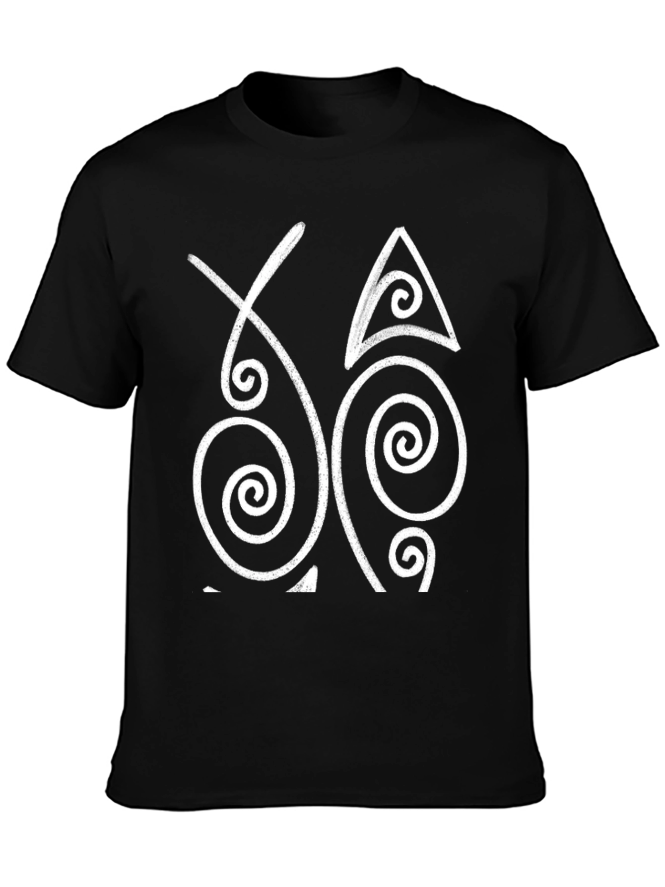 Abstract Spiral Graphic Black T-Shirt