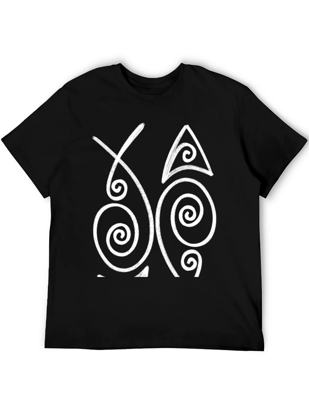 Abstract Spiral Graphic Black T-Shirt