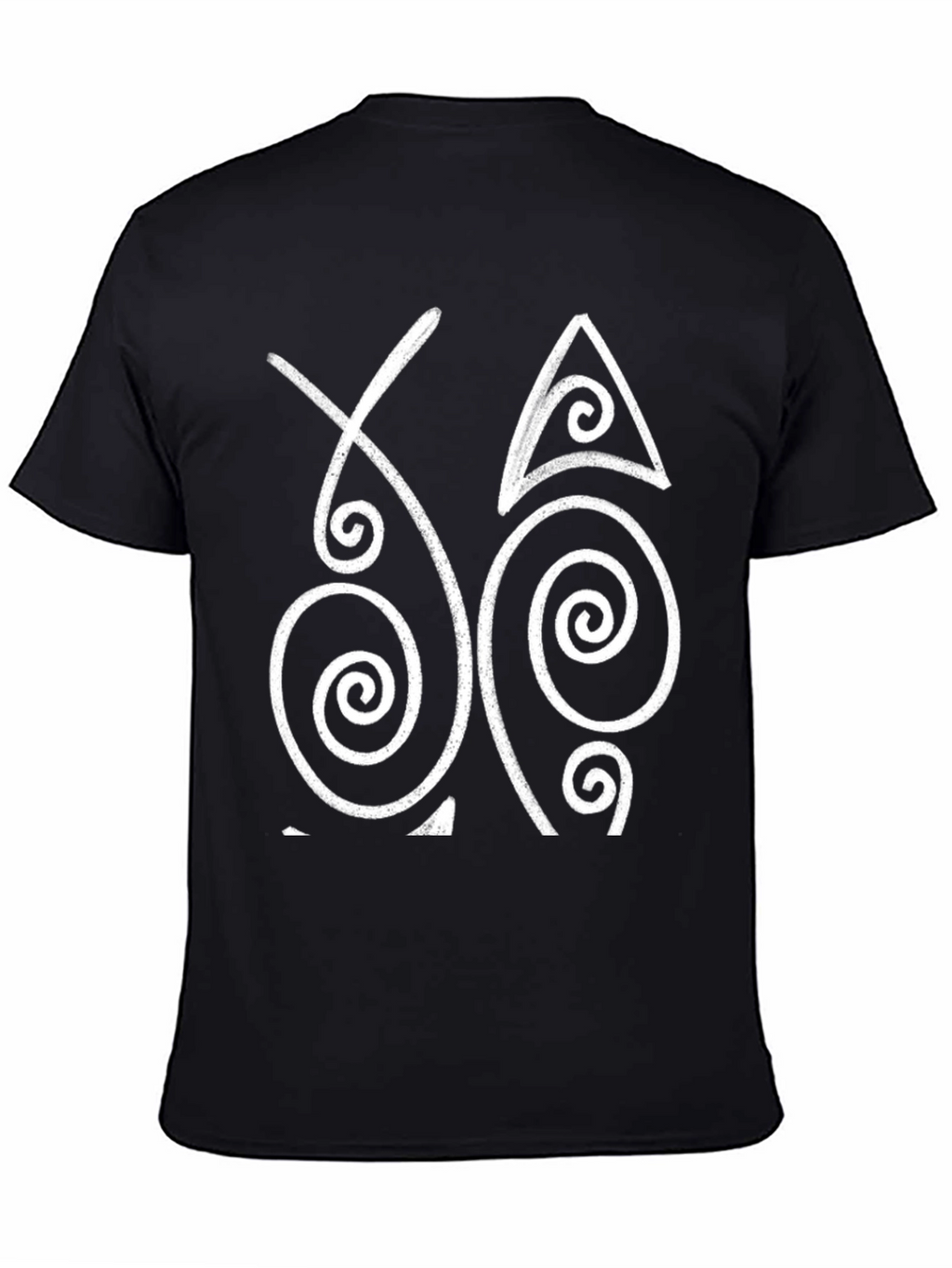 Abstract Spiral Graphic Black T-Shirt