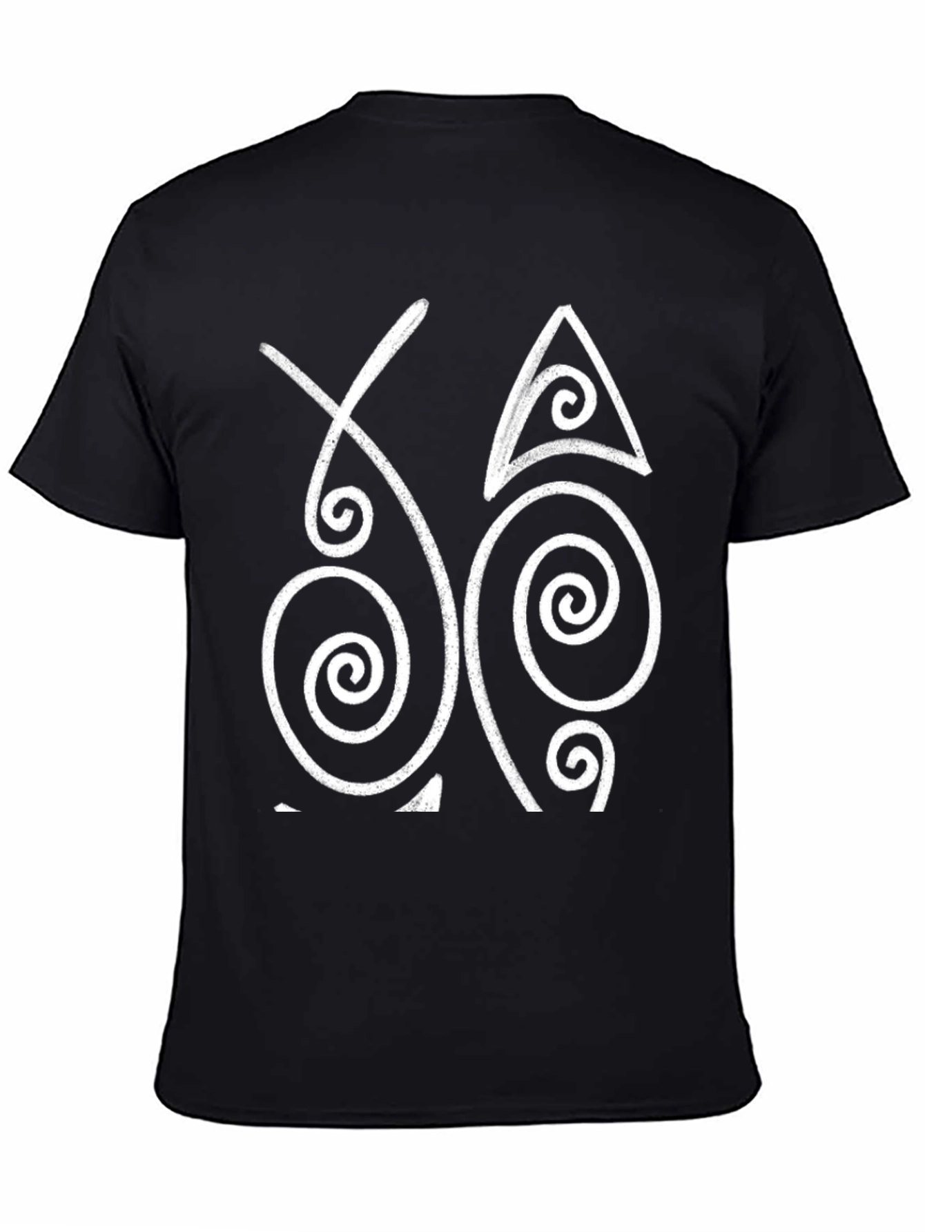 Abstract Spiral Graphic Black T-Shirt