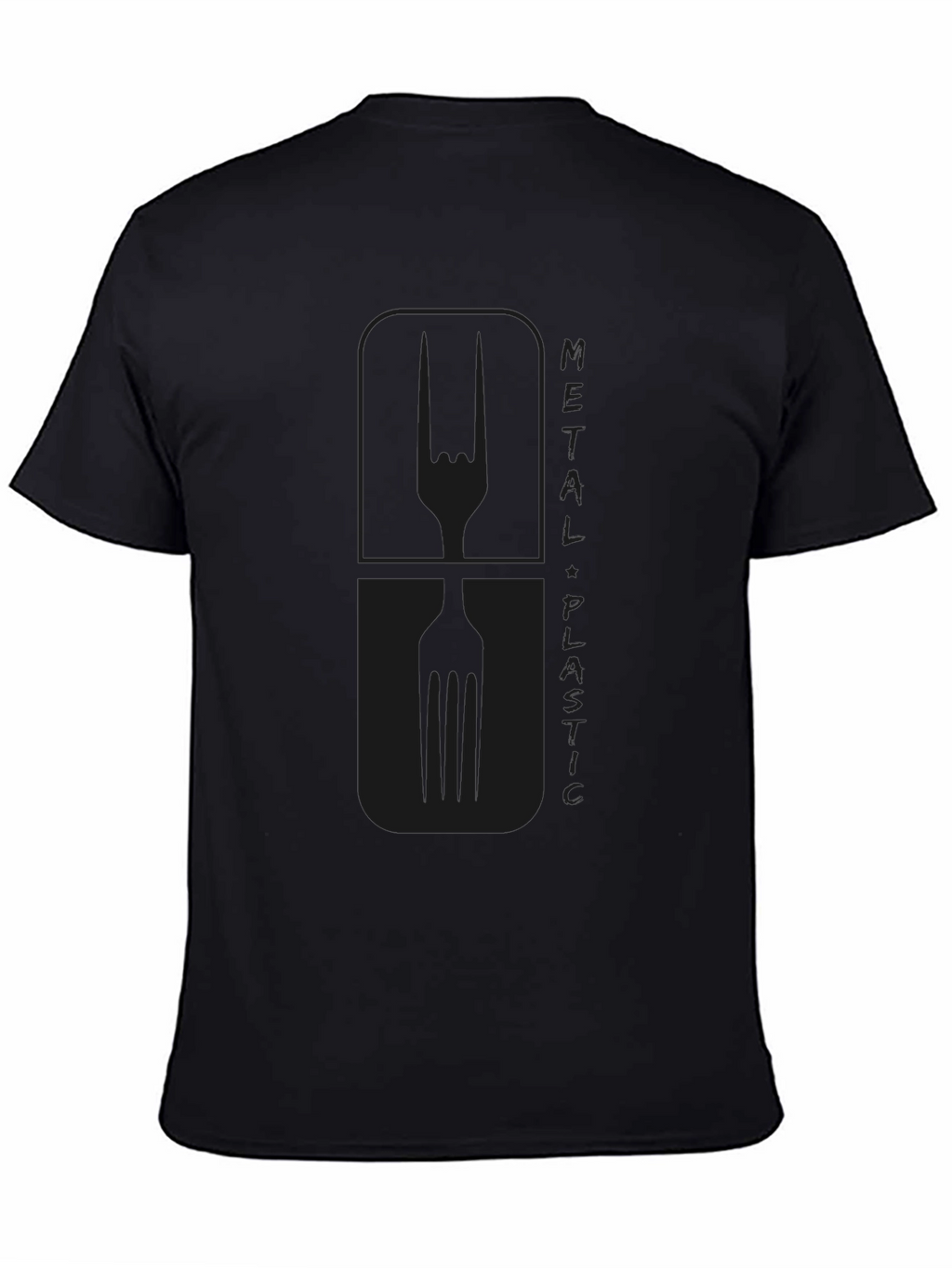 Metal Plastic Graphic Tee - Black