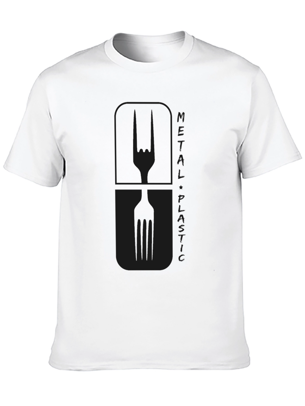 Metal Plastic Graphic Tee - Black