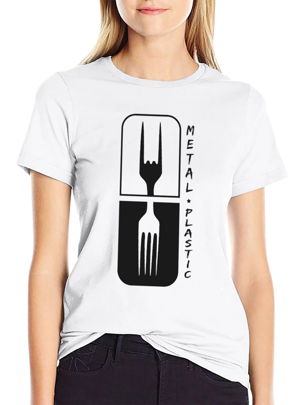 Metal Plastic Graphic Tee - Black