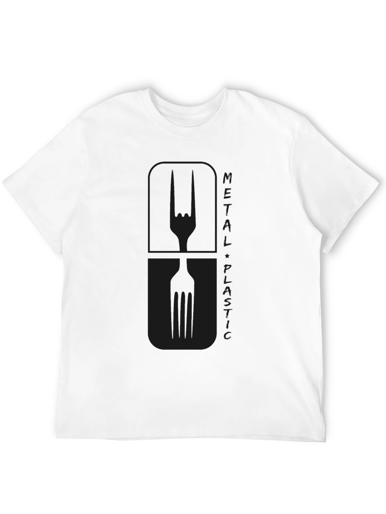 Metal Plastic Graphic Tee - Black